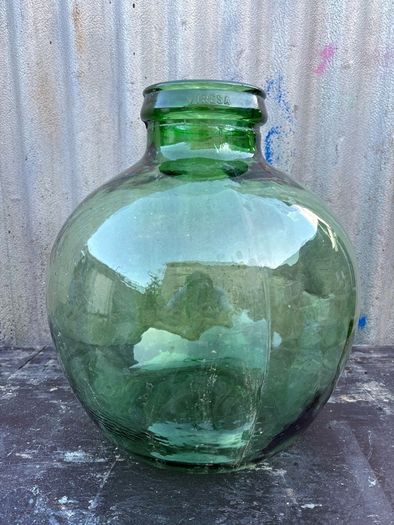 vintage large french storage bottle