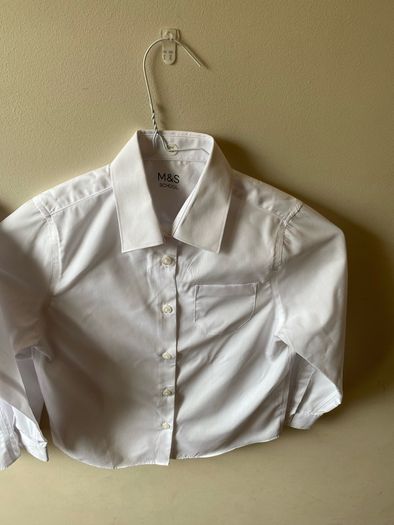 M&S white school shirts (new) age 8-9