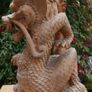 Large Beautifully Hand Carved Wooden Dragon, height 16,5 inches Image 8