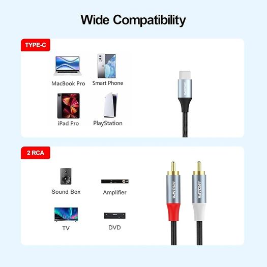 Adapter Cable for Phone, Tablet, Home Theater, DVD, Amplifier, Speaker, Car Stereo,Samsung Galaxy