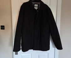 Lambretta Business Coat Collared Button Up Regular Fit Black Mens XL
