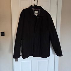 Lambretta Business Coat Collared Button Up Regular Fit Black Mens XL