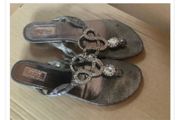 Embellished Silver Sandals By Julian MacDonald