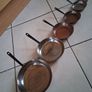 Graduated Set 6 Copper Saucepans Image 5