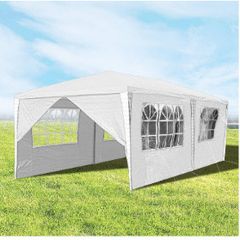 Affordable 3 x 6 m Gazebo Party Marquee Tent Garden Gazebo with 6 Side Panels Waterproof Party Tent