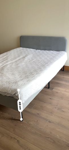 IKEA Slattum Double Bed Frame - Grey, Slats Included