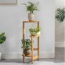 3-Tier Bamboo Plant Stands Indoor, Plant Stand Holder, Corner Plant Shelf, Plant Display Rack for Corner Balcony and Bedroom Image 2