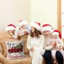 4 Pack Merry Christmas Design Cushion Covers Throw Pillow for Sofa Xmas Room Decorations 18 x 18 Cotton Linen Red Decorative Christmas Square Pillowcase Only UK Deer and Car Image 3