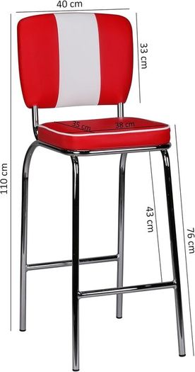Set of 2 Retro American Diner Bar Stools