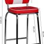 Set of 2 Retro American Diner Bar Stools Image 6