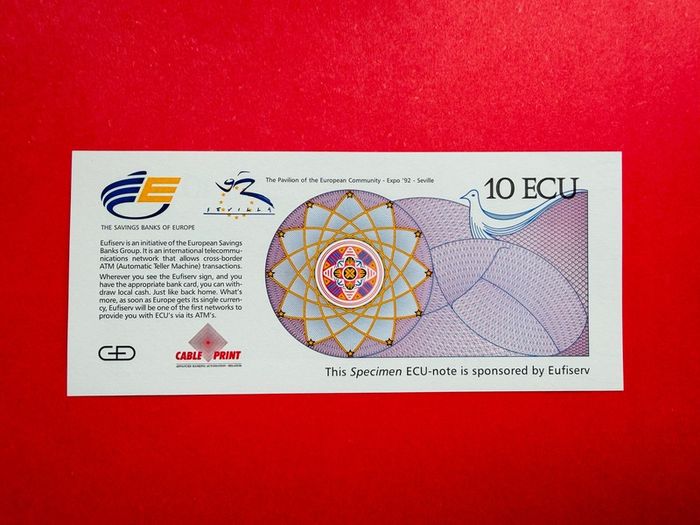 Test  Banknote 10 ECU  1992   SPECIMEN   ( Uncirculated )