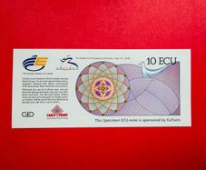Test  Banknote 10 ECU  1992   SPECIMEN   ( Uncirculated )