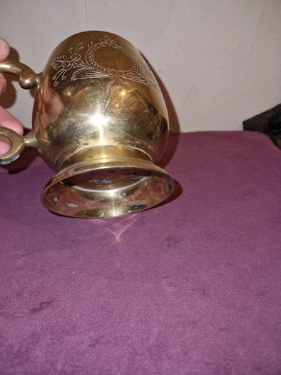 Brass Mug with foilage engraved design