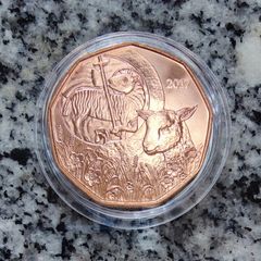 Austria 5 Euro Copper (.999) Uncirculated Coin 2017 - Easter Lamb - Easter Coins