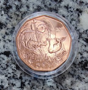 Austria 5 Euro Copper (.999) Uncirculated Coin 2017 - Easter Lamb - Easter Coins