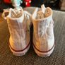 UK 12 white converse hightops Image 4