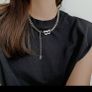 Chunky Chain Necklace with Pink B Pendant Image 6