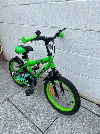 16" boys bike (green and black)