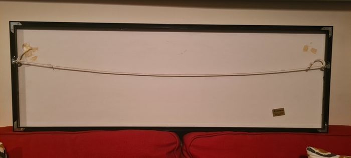 A beautiful black framed panoramic photo of Amsterdam