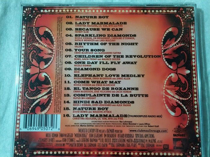 Moulin Rouge Movie Soundtrack Cd