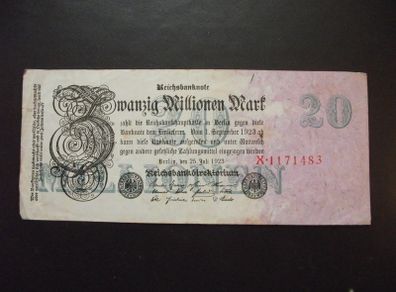 Germany. Reichsbanknote. 20 Millionen Mark (25.7.1923)