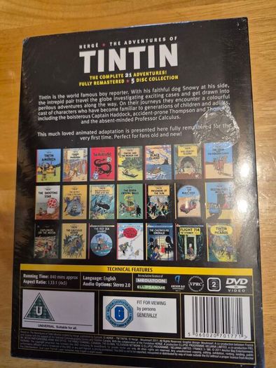 TinTin DVD - The Complete Collection All 21 Adventures