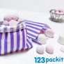 Lot of 200 pcs PURPLE stripe sweet bags 5x7" ideal for candy weddings parties candy cart shop small retails and sweet shops SIZE 5x7 inches Image 4