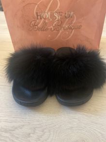 Like New House of Belle Black Sliders UK 5