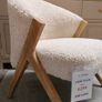 Ex Display Cream Fabric Armchair Image 3