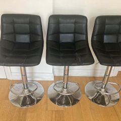 3 x Black kitchen bar stools
