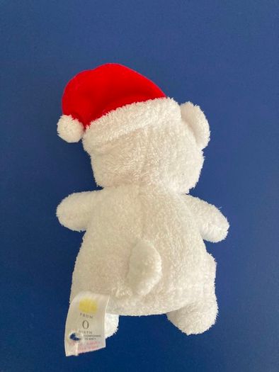 Adorable small Christmas white teddy bear