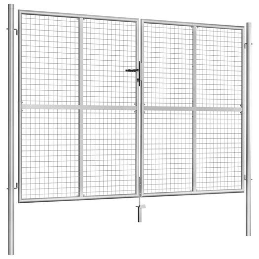 Garden Gate Galvanised Steel 306x225 cm Silver