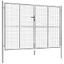 Garden Gate Galvanised Steel 306x225 cm Silver Image 2
