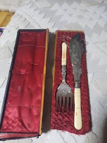 antique fish knife and fork set
