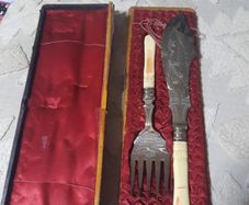antique fish knife and fork set