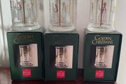 Vintage Holmegaard Golden Christmas Water Glass x 3