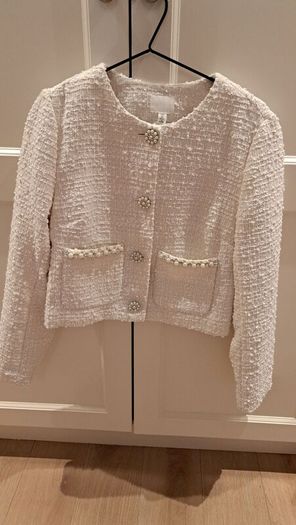 HM white embellished festive jacket