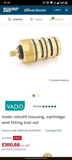 VADO Thermostatic shower mixer valve upgrade CEL-RETROFIT/O