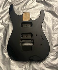 Made in Japan Jackson dinky Solid Black Guitar Body.Factory original paint finish. Floyd tremolo ready electric guitar parts accessories