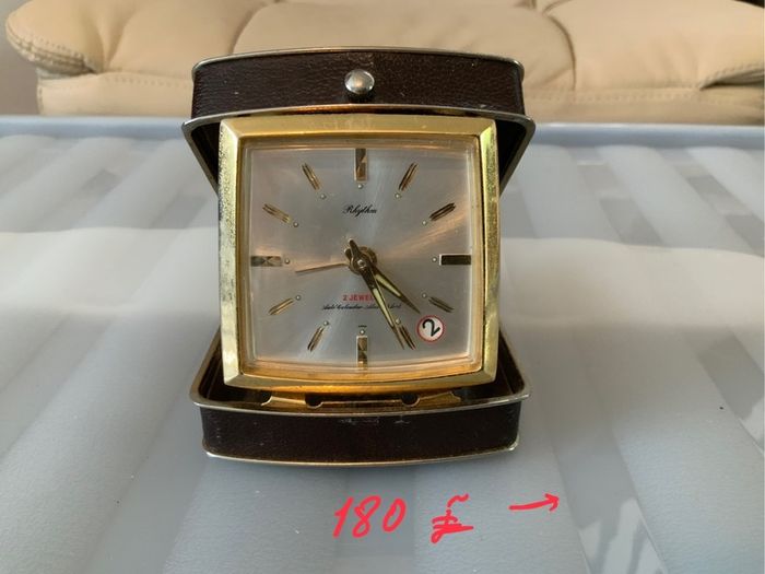Clock, figures, Display Cabinet