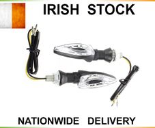 2x 12V Black Motorcycle Indicators Turn Signal Light