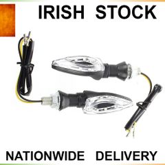 2x 12V Black Motorcycle Indicators Turn Signal Light
