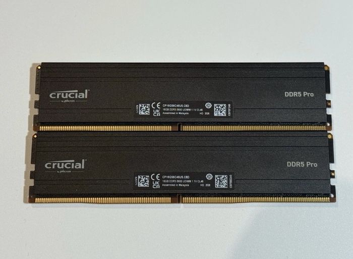 DDR5 RAM 32GB (2x16GB) CL46 5600mhz Crucial Micron XMP Desktop