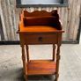 A pine gallery back side table/ wash stand with drawer. Image 4