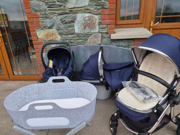 Egg pram 3-piece set in navy
