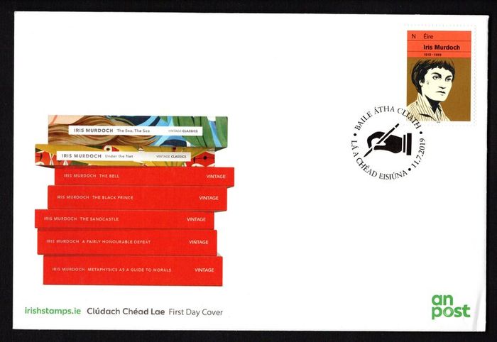 2019 Ireland The 100th Anniversary of the Birth of Iris Murdoch, 1919-1999 Commemorative Stamp An Post First Day Cover (FDC)