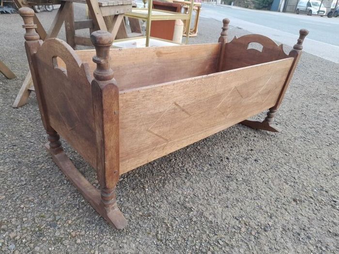 Antique Wooden Rocking Cradle