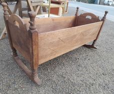 Antique Wooden Rocking Cradle