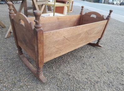 Antique Wooden Rocking Cradle