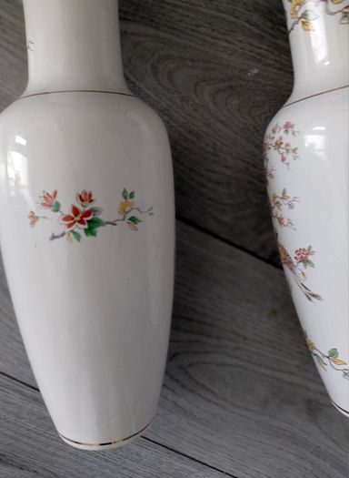 Vintage Erne Ceramic Bird of Paradise Porcelain Vases - 20th Century